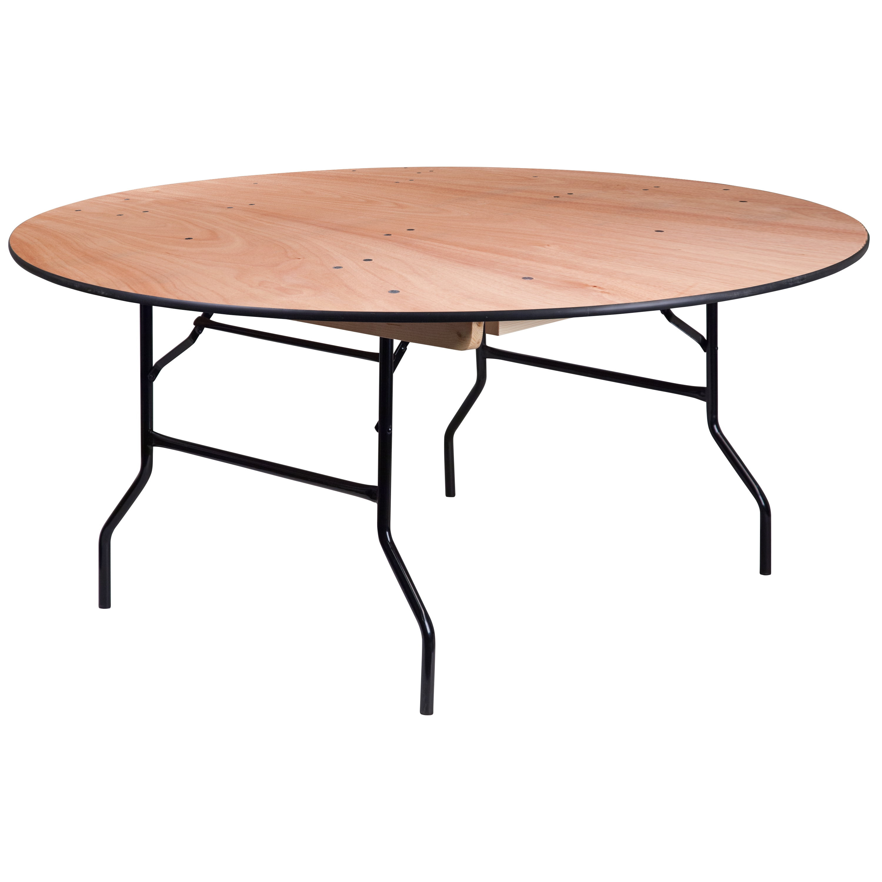 Flash Furniture 5.5Foot Round Wood Folding Banquet Table with Clear