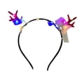 thumbnail image 2 of Diadema con plumas y cuernos de ciervo iluminados, novedosa diadema para el cabello para fiestas en nocturnos, 2 of 8