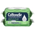 thumbnail image 1 of Cottonelle Gentle Plus Lingettes Humides Jetables dans les Toilettes, 2 Paquets à Couvercle Rabattable, 84 Lingettes, 1 of 5
