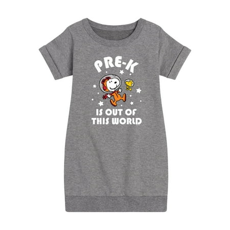 

Peanuts - Pre-K Is Out Of This World - Toddler And Youth Girls Fleece Dress