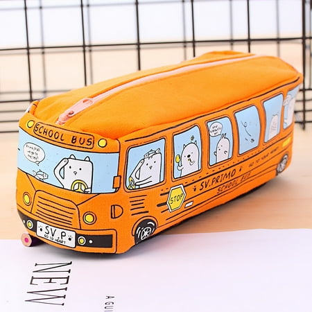 Cribun Large Capacity Pen Bag Funny School Bus Cartoon Pencil Case School  Supplies or Toys (orange) | Walmart Canada