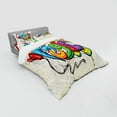 thumbnail image 2 of Ambesonne Retro Bedding Set 4 Pcs, Music Graffiti Hip Hop, Queen, Multicolor, 2 of 2