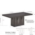 thumbnail image 5 of Pilaster Designs Voight 9-piece Vinyl and Wood Pedestal Dining Set in Gray, 5 of 6