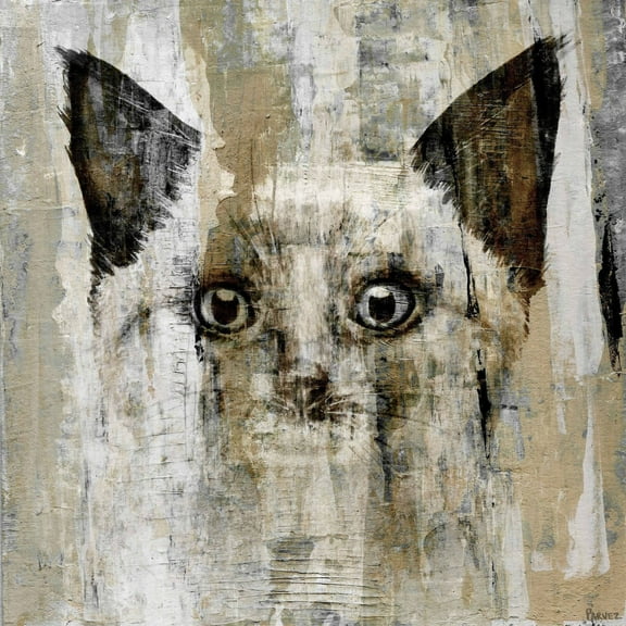 "Brown-Eyed Cat" Painting Print on Wrapped Canvas