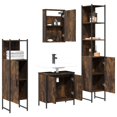 thumbnail image 2 of vidaXL 4 Piece Bathroom Furniture Set Smoked Oak Engineered Wood, 2 of 5