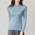 thumbnail image 2 of biudgviw Pajama Tops for Women Modal Crew Neck Long Sleeve Sleep Shirts Built in Bra Ultra Soft Slim Fit Lounge Tops Blouses, 2 of 7