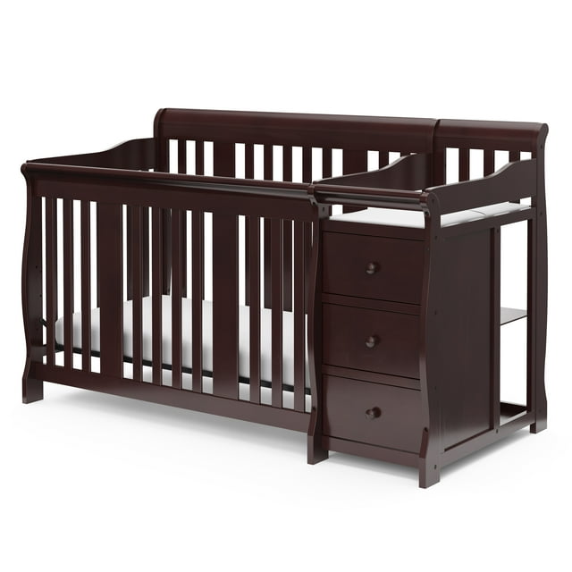 Lit de Bébé 5-en-1 avec Table à Langer Attachée Portofino de Storkcraft, Expresso