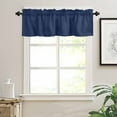 thumbnail image 6 of Navy Blue Kitchen Curtains and Valances Set, 3 Piece Kitchen Curtains Set 24 Inch Length, Modern Pure Navy Blue Rod Pocket Curtains Tier Farmhouse Window Curtains, 6 of 6