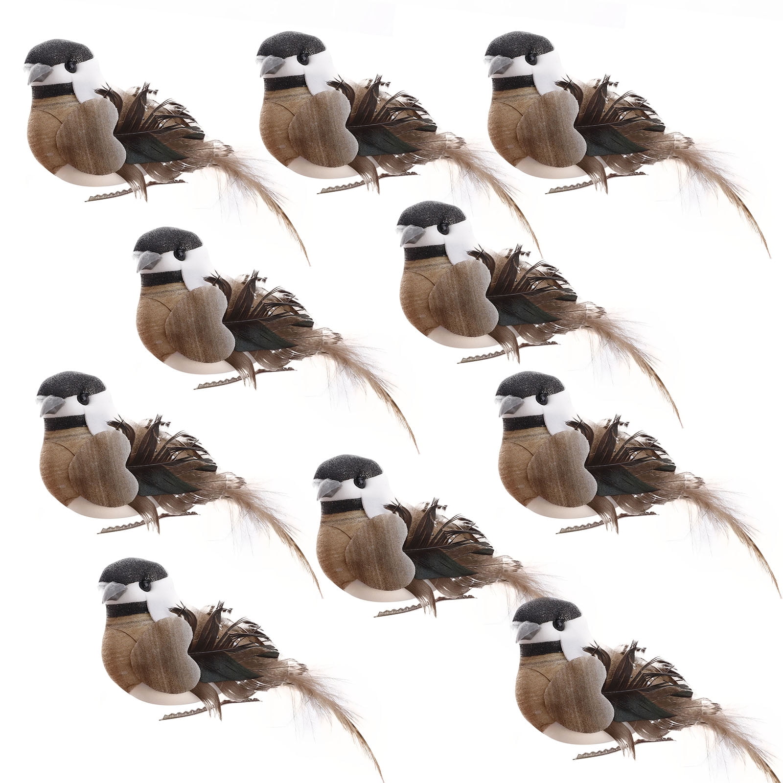 12 Pcs Christmas Tree Ornament Artificial Bird Decor Tree Lawn Home