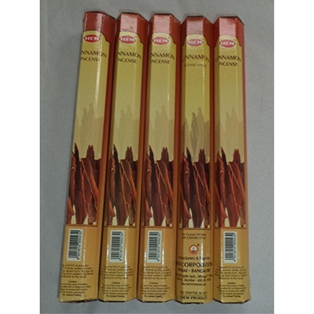 hem cinnamon 100 incense sticks (5 x 20 stick packs)