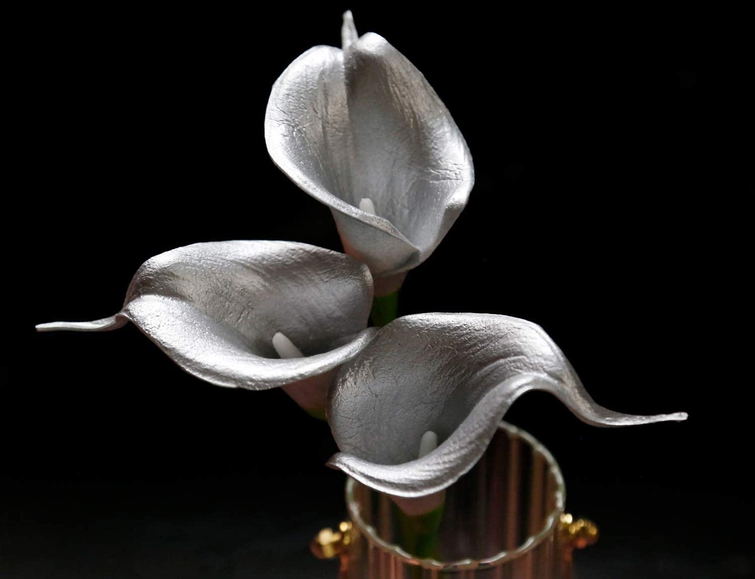 20Pcs Artificial Calla Lily Flower Real Touch Latex Flowers for DIY Wedding Bouquet Party Home Decor (Pure White)