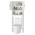 thumbnail image 4 of Danolapsi Over The Toilet Storage Cabinet,Bathroom Shelf Organizer with Anti-Tip Device Small Freestanding Space Saver with Double Doors,Above Toilet Bathroom Organizer with Open Shelf,White, 4 of 9