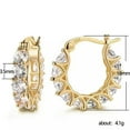thumbnail image 5 of K-KED 18k Yellow Gold Plated Hoop Earrings Women Pretty Cubic Zirconia Delicate Jewelry A Pair-Silver, 5 of 6