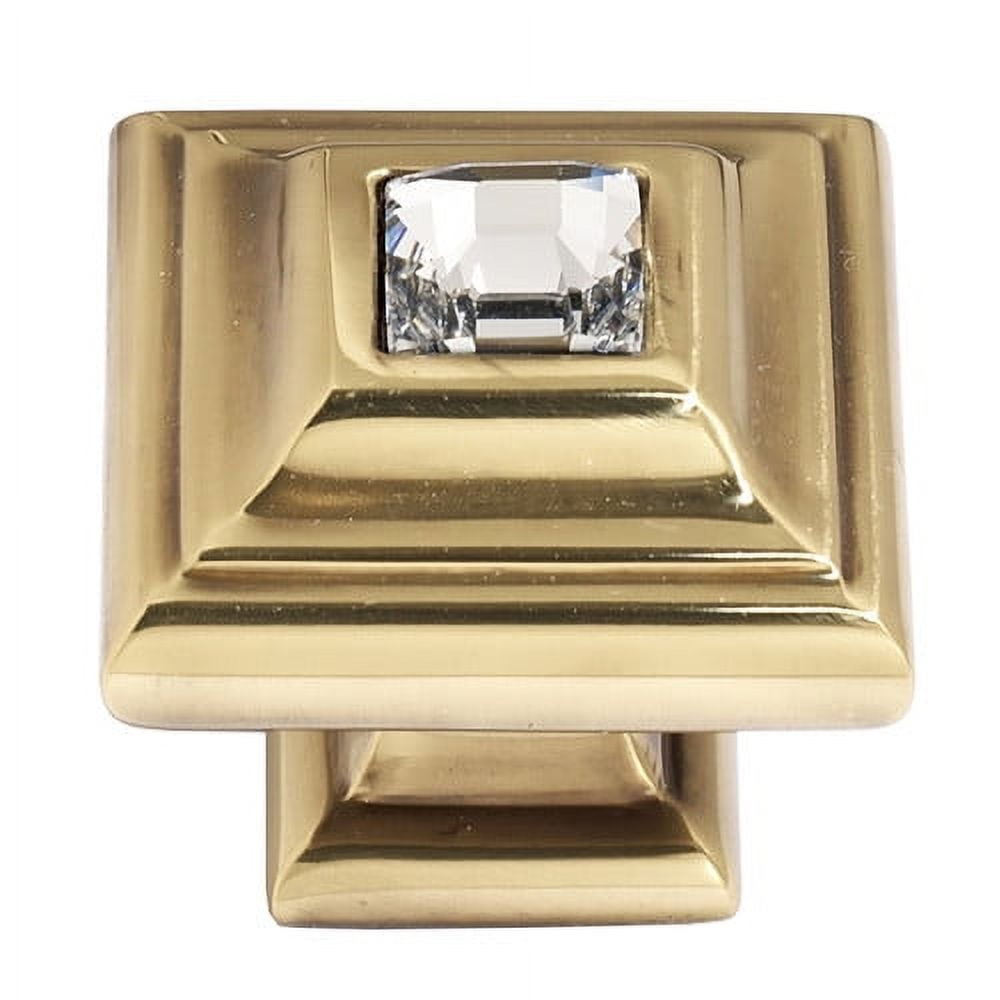 Alno 10mm Crystal Small Square Knob - Clear / Polished Chrome