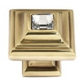thumbnail image 3 of Alno 10mm Crystal Small Square Knob - Clear / Gold, 3 of 8