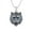 Blue, variant on Men's Stainless Steel Vintage Domineering Hip Hop Animal Roaring Tiger Head with Devil Bloody Eye Gemstone Amulet Pendant Necklace Red