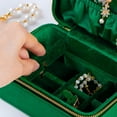thumbnail image 7 of Double Layer Jewelry Box for Ladies,Gifts for Women, Luxury Elegant Anti-Tarnish Jewelry Case for Rings Bracelets Necklace Earrings, Necklace organizer with Ring holder, Green, 7 of 7