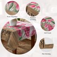 thumbnail image 5 of Hello Spring Table Cloth Waterproof Tablecloths, Pink Tulip Flowers Farmhouse Buffalo Plaid Wooden Tablecloth Dining Table Cover for Kitchen Party Tabletop Outdoor, Square Tablecloth 54x54 Inch, 5 of 9