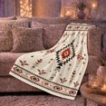 thumbnail image 6 of Southwestern Geometric Tribal Arrows Pattern, Festive Festive Scene, Warm Flannel Blanket for Living Room and Bedroom, Art Lovers Housewarming Gift, Festive Home Decor, 6 of 9