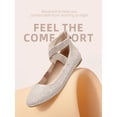 thumbnail image 3 of Zapatos planos con tiras para mujer DREAM PAIRS Talla 9.5 Dorado, 3 of 7