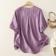 thumbnail image 4 of mfyjkho Tops Para Salir, Blusa De Moda Para Mujer Con Cuello En V, Manga Corta Y Botones Bordados De Lino Sintético Tops Para Hacer Ejercicio Xl, 4 of 8