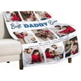 thumbnail image 2 of AISENIN Personalized Soft Fleece Blanket with Picture Best Daddy Ever Father's Day Blanket Custom Photos Collage Throw Blanket for Dad, 2 of 5