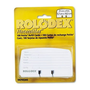 Rolodex Plain Unruled Refill Card, 2 1/4 x 4, White, 100 Cards/Pack ...