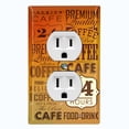 thumbnail image 1 of Metal Light Switch Wall Plate Outlet Cover (Coffee Cafe Diner Sign Sunset Brown - Single Duplex), 1 of 2