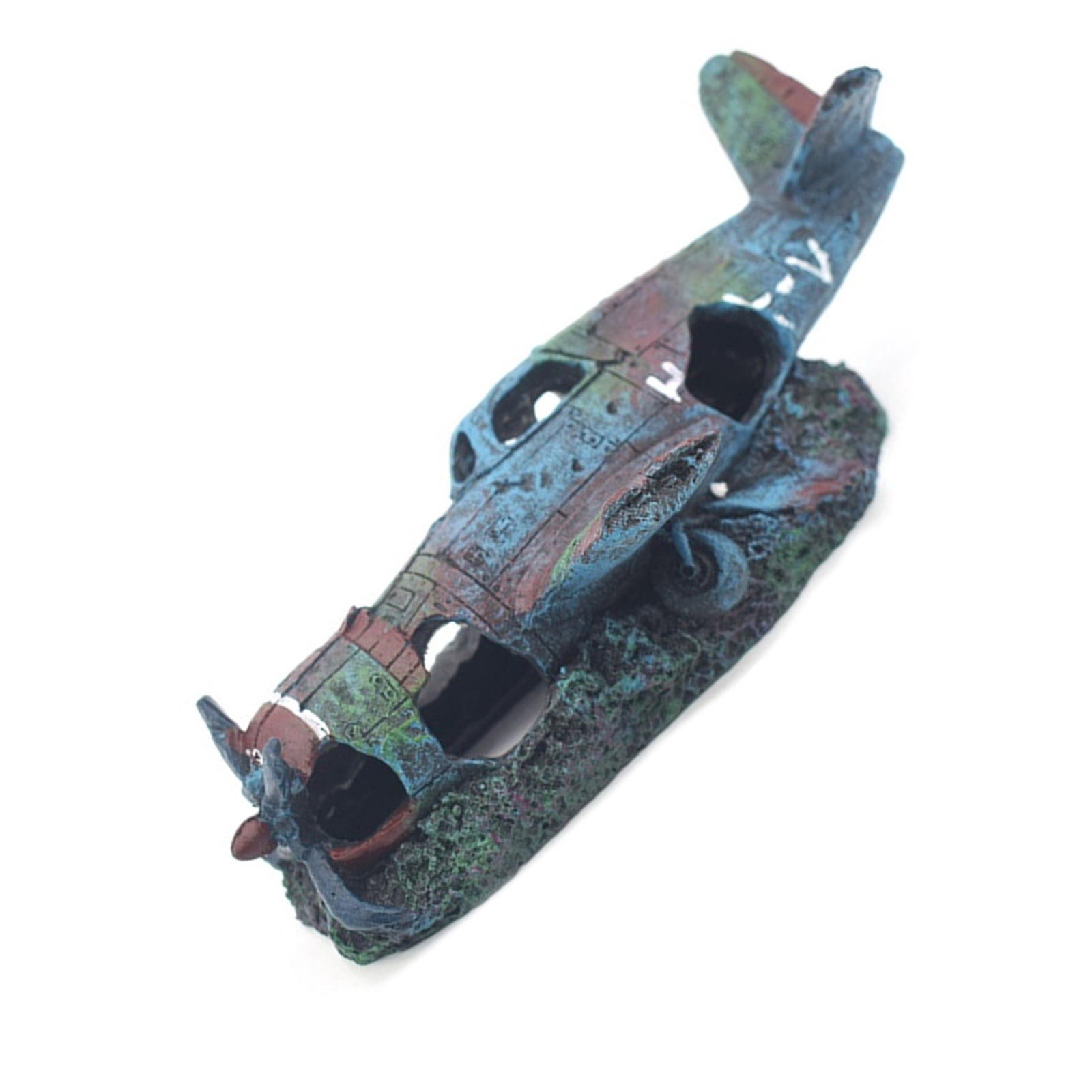 Artificial Craft Fish Tank Decoration Resin Wreck Airplane Ornament, Aquascape Enhancement