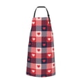 thumbnail image 2 of Lsque Heart Plaid Waterproof Apron Chef Aprons for Men Heavy Duty Chemical Work Apron Extra Long Grilling Aprons with Adjustable Bib Apron, 2 of 9