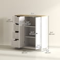 thumbnail image 3 of HOMCOM Armoire de Salle de Bain pour Plancher avec Tablette Réglable et Tiroirs, Blanc, 3 of 10