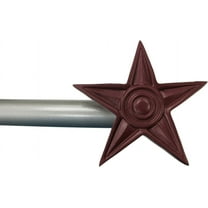 Urbanest Star Window Curtain Drapery Rod Set (Red Star Finial, 48"-84")