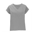 thumbnail image 4 of Aboser Summer Cotton Linen Tops for Women Casual V Neck Blouses Petite Casual Short Sleeve T Shirts Loose Fit Basic Shirt Blouse Womens Solid Color Tees Shirts, 4 of 7
