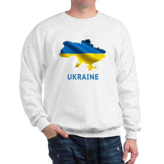 CafePress - Cool Ukraine Flag Ukrainian Pride Nativ Sweatshirt - Crew Neck Sweatshirt