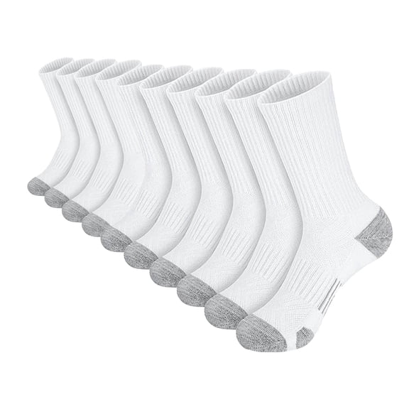 Lovzfmll Men's 5-Pack Athletic Crew Socks, Running Sports Moisture Wicking Breathable Cushioned Socks for Jogging & Gym Workout