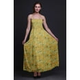 thumbnail image 4 of Bimba Blueberry Leaves Print Women Smocked Bodice Beach Sun Dress-Medium, 4 of 7