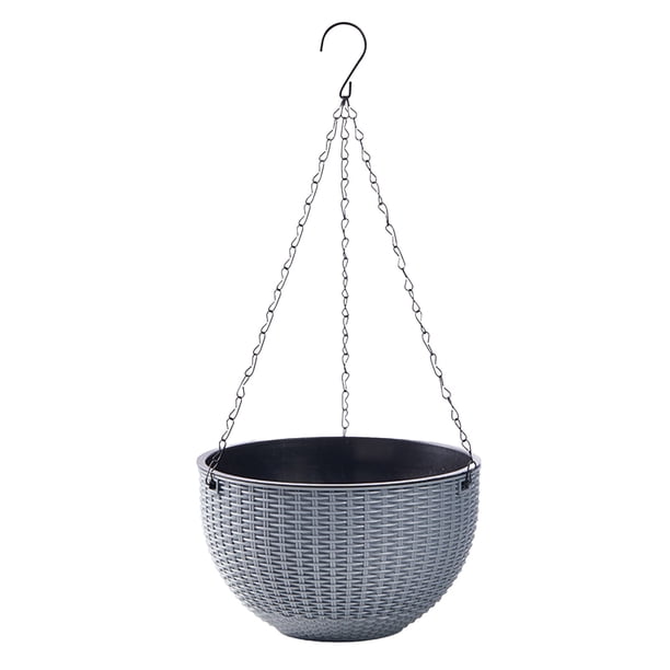 Macetas de Flores Al Aire Libre Tejido Plástico Cesta Colgante Montado en la Pared para Rábano Verde Suculento, Plástico Negro 8.27x8.27x6.1In, Macetas Colgantes para Plantas