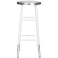 thumbnail image 2 of SAFAVIEH Kenzie Iron Silver Dipped 30" Barstool, White, 2 of 7