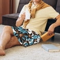 thumbnail image 2 of Daiia Lilies Flowers Mens Woven Stretch Pajama Short,Short Pajama Pants-Medium, 2 of 7