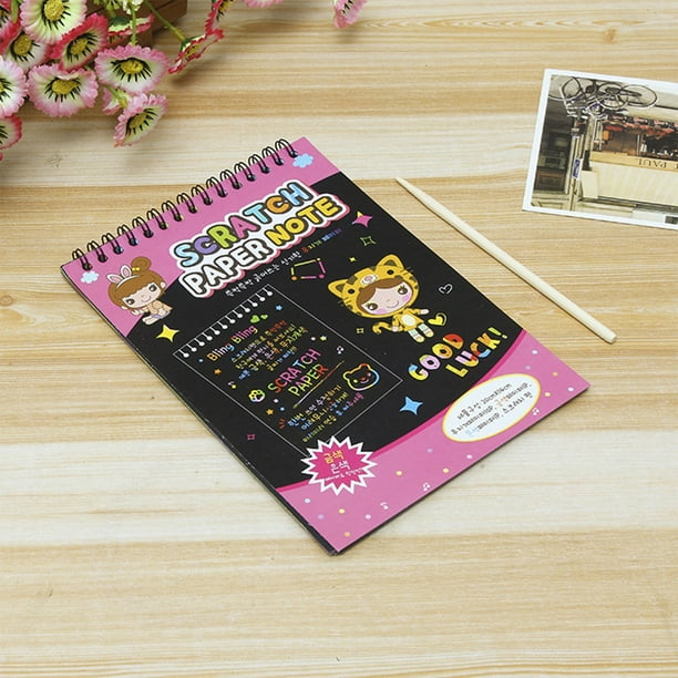 Fiudx Artículos en oferta con ofertas flash Cuaderno de grafiti para rascar, papel para rascar, regalo para niños, juego de arte, 10 páginas por libro, incluye pincel raspador