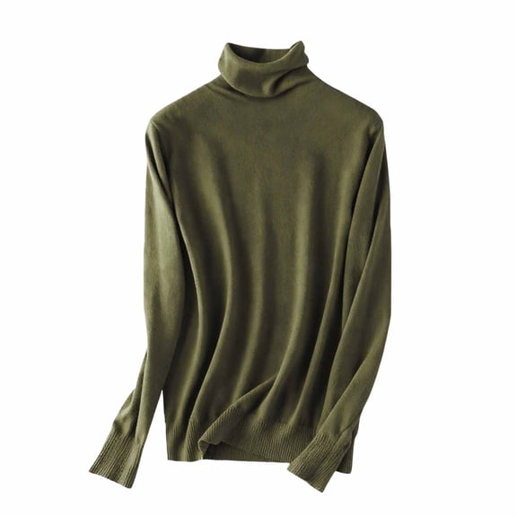 Gytharion Women's Turtleneck Sweaters Soft Lightweight Slim Knit Tops Solid Color Basic Inner Layering Long Sleeve Pullover Knits