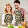 thumbnail image 5 of Green Highland Cow Daisy Pattern Apron-Garden Aprons for Women with Pockets-Cotton Linen Waterproof Kitchen Cooking Gardening Aprons Adjustable for Kitchen,Cooking,BBQ and Salon 33x27 Inch, 5 of 7