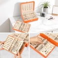 thumbnail image 3 of Organizador Jewelry Box Voova de piel sintética de 2 capas, color naranja, 3 of 6