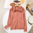 thumbnail image 5 of Tanghaowl Women's Summer Zip Up Hoodie With Mesh Sleeve Lightweight Sun Jacket Orange M, 5 of 5