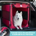 SP Large Folding Dog Kennel, Large, Red, Polyester, Plastic