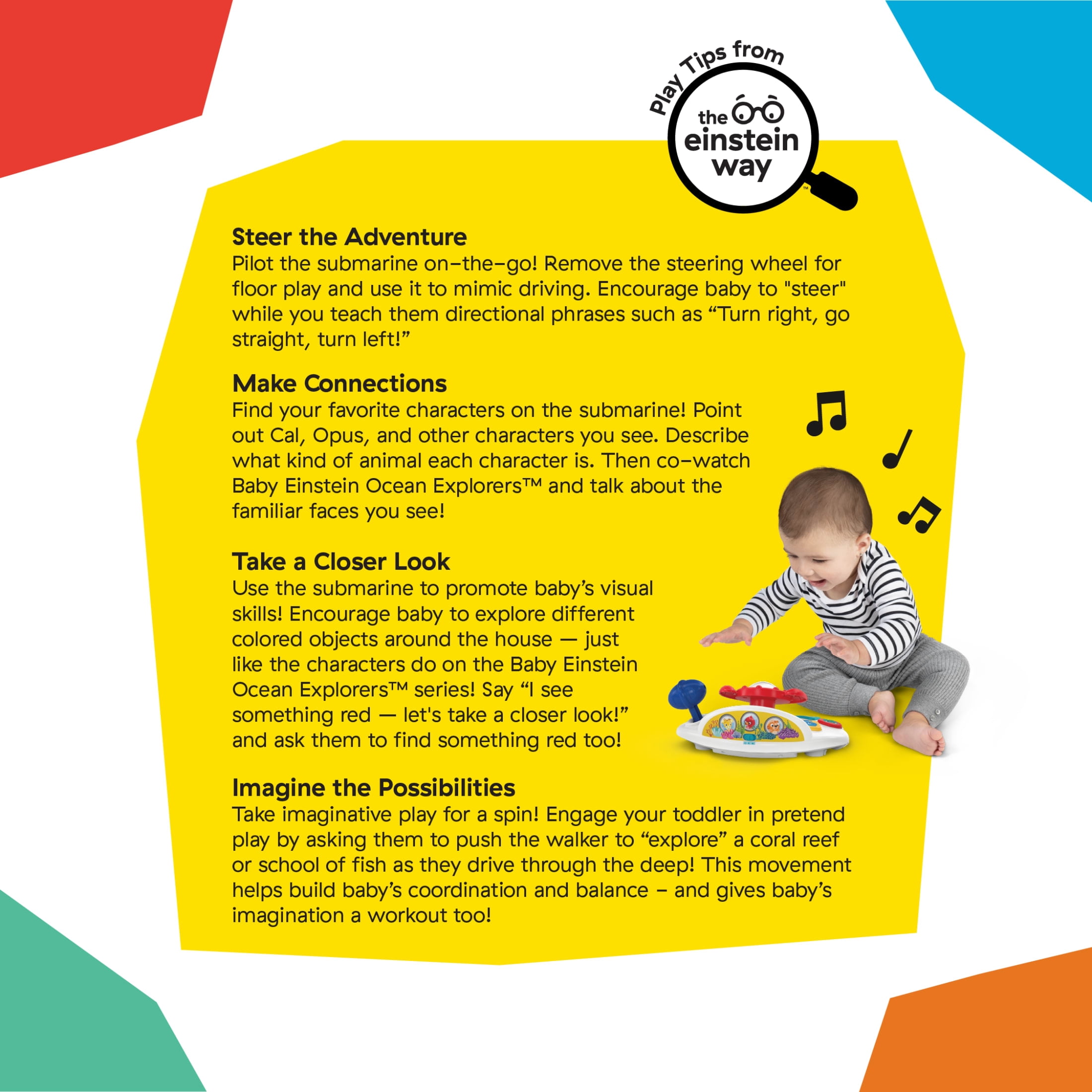 Baby Einstein Ocean Explorers 3-in-1 Submarine Walker, Unisex, Infants 6 Months+, Dive & Discover