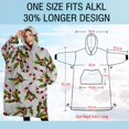 thumbnail image 4 of Oversized Wearable Blanket Hoodie,White Christmas Candy Cane Pattern Sherpa Blanket Hoodie with Super Pockets,Super Warm Fuzzy Pullover for Women & Men, 4 of 6