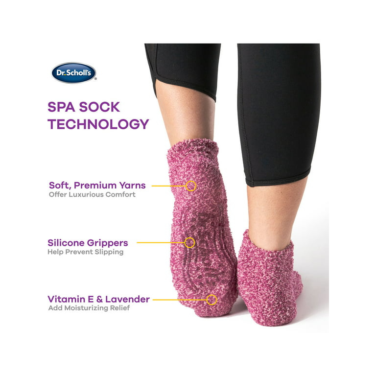 Dr. Scholl's Women's Soothing Spa Low Cut Gripper Socks, 3 Pack 
