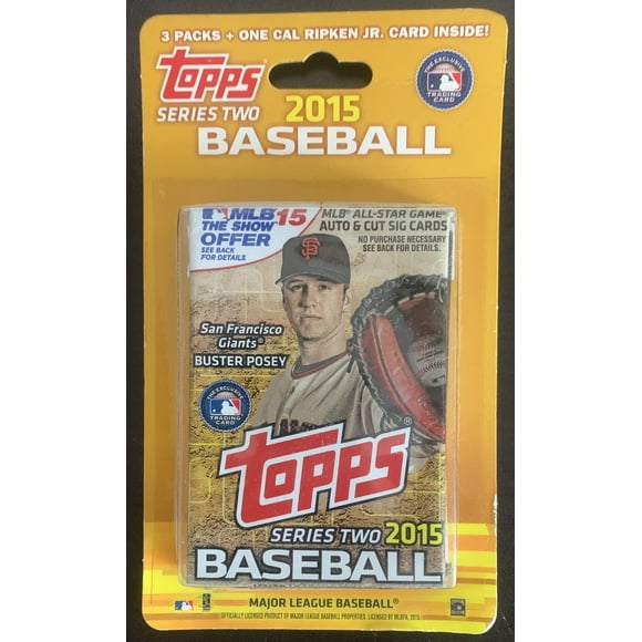 2015 Topps Series 2 Baseball 3-Pack Blister Pack Factory Sealed - + Ripken Jr. Card