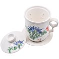 thumbnail image 4 of Chinese Porcelain Tea Mug-4 PCS Kit JingDeZhen Handmade Ceramic Kung Fu Tea Cup with Loose Leaf Tea Brewing System For Home Office Kitchen (Style P), 4 of 7